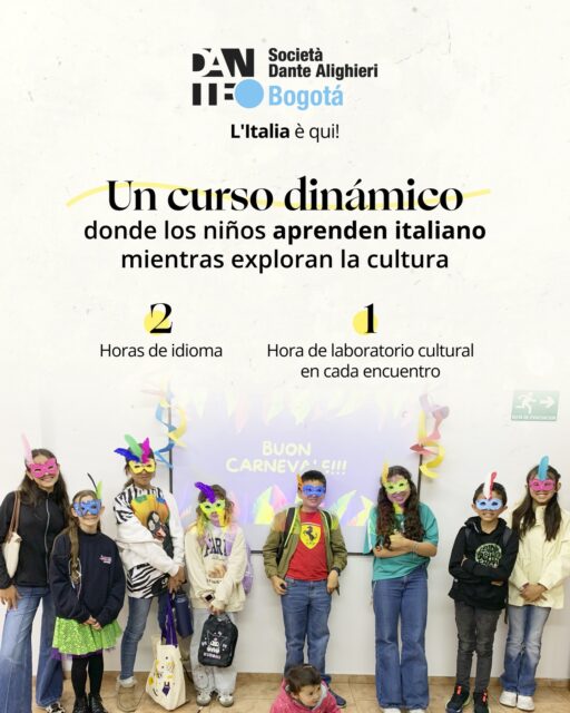 🇮🇹 Un espacio donde los niños aprenden italiano de forma divertida, combinando idioma y cultura en cada clase.
📅 Inicio de clases: 11 de abril
¡Inscríbelo ya y regálale la oportunidad de aprender, explorar y descubrir un nuevo mundo! ✨
Cupos limitados.