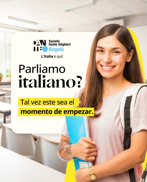 La prossima parola potrebbe essere italiana. 
Empieza o continúa tu camino con el italiano. 🎒🇮🇹🍕

📝 Inscripciones abiertas hasta el 13 de octubre
📔 Martes y Jueves en jornada diurna y nocturna.
🕞 8:00 a.m. a 10:10 a.m. y de 6:00 p.m. a 8:10 p.m.
📲Más información al whatsapp (+57) 314 394 4450

Las fechas 8, 9 y 10 de octubre no manejaremos atención al publico por semana de receso, pero podrás inscribirte en línea.